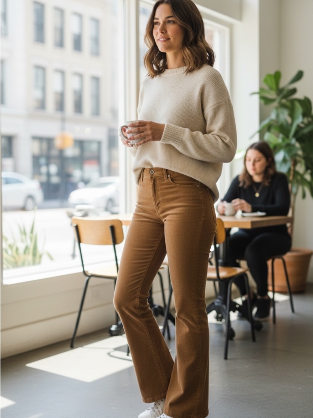 Princess Polly Uptown Cord Pants Rust Brown Corduroy Flare Jeans Size 2